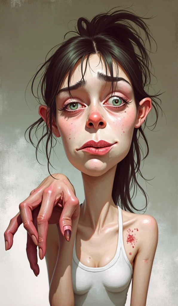 (score_9, score_8_up, score_7_up),1girl, super beautiful, <lora:Zombie_girl_LASCALAE:1>, z0mb13_g1rl_lascalae, green skin, stitches, patchwork skin, deep side part hairstyle,, dirty blonde hair color,, 
(hetero, 1boy, oral,  fellatio, breasts, penis, nipples,:1.1), 
 by night, in a sci-fi city, neaon light, glowing, wearing futuristic clothe, erotic atmosphere,