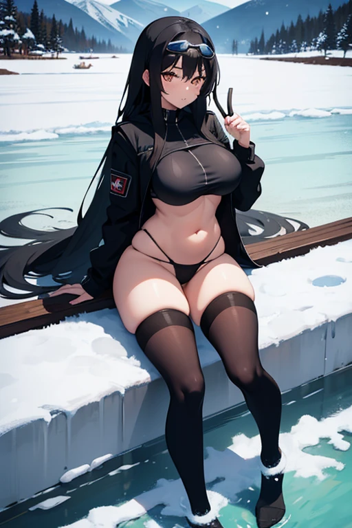 1girl, ((solo)), masterpiece, (high detail:1 1), Rough face, Natural skin, high quality, Hinata Hyuga, (((long black hair))), black hair, long detailed hair,((bangs, French braid)), White eyes, (Big breasts:1.2 ),( smile:1.2),Face blush, (arm behind head:1.5), Sexy figure, perfect bodies, beautiful eyes, (Detailed face and eyes), (face: 1 2), voices, Extra, real photo, ... ... ........... PSD, sharp focus, contrast lighting, Delicate skin, High definition 8K, incredible details, realistic, professional photo shooting, 8K UHD, SLR camera, soft lighting , high high quality, film grain, Fujifilm XT3, magic, particle FX, (((she wears tight armor body suit))), (((tight leggings))), (((in the forest, dark forest, horror forest, lavender field, cherry blossom petals))), looking at viewer, (((Show cameltoe))), ((full body)), (((spreading her legs))), gloves, ((huge ass)), nipples, ((long sleeves)), focus, ((black boots)), ((black gloves)), ((focus)), ((blush)), ((snow))