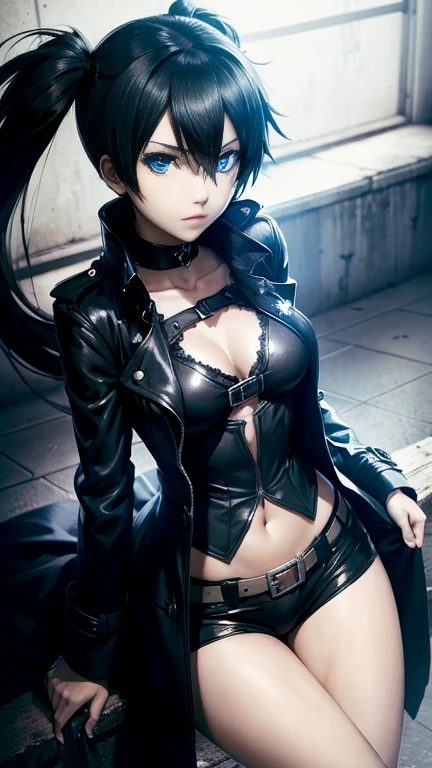 Black Rock Shooter, Trench Coat, Shirt, Blue Eyes, 