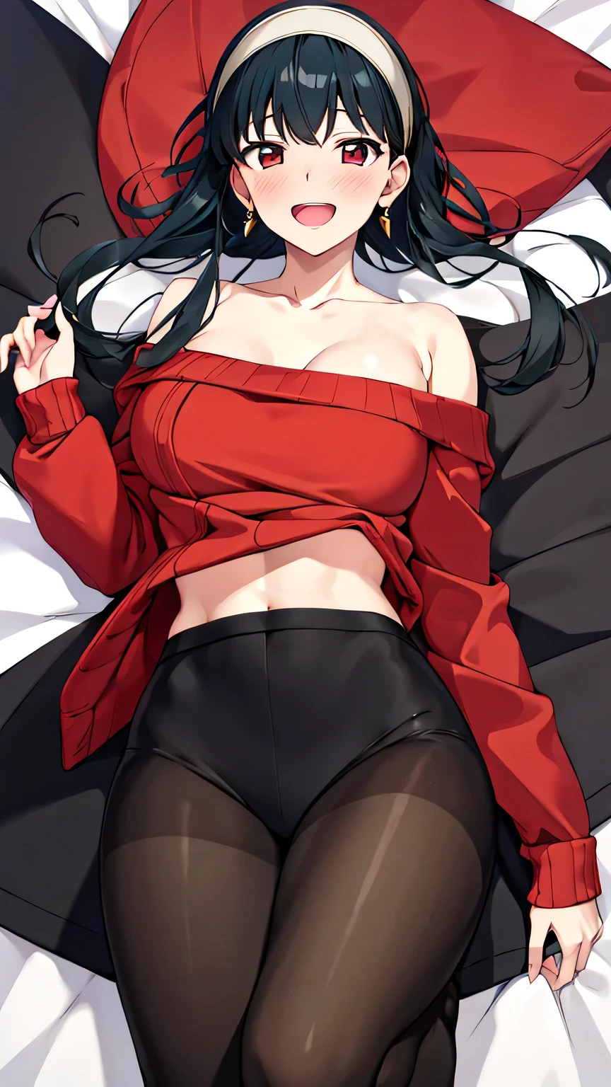 Lie down,girl,Black hair,long whitr hair,hair straight,Off-the-shoulder attire,long trousers,Be red in the face,Black eyes,Legs open,Hands close up,onbed,Half-exposed pubic hair,R-18,Half-off,is shy,seminude