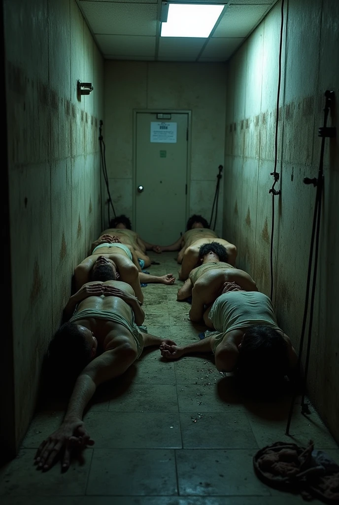 a room of poor people, dirty cramped space, slabs on the floor, dirty ragged clothes, dim lighting, poverty, despair, gritty, (best quality,4k,8k,highres,masterpiece:1.2),ultra-detailed,(realistic,photorealistic,photo-realistic:1.37),cinematic lighting,moody atmosphere,muted colors,abandoned,dilapidated,documentary style