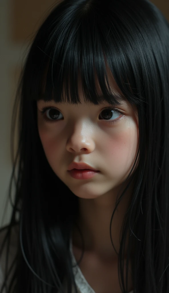 there is a young girl with a pink dress and a white shirt, portrait of a japanese teen, portrait of a japanese girl, young asian girl, close up of a young anime girl, with serious face expression, frown fashion model, soft portrait shot 8 k, detailed face of a asian girl, young adorable korean face, of a youthful japanese girl