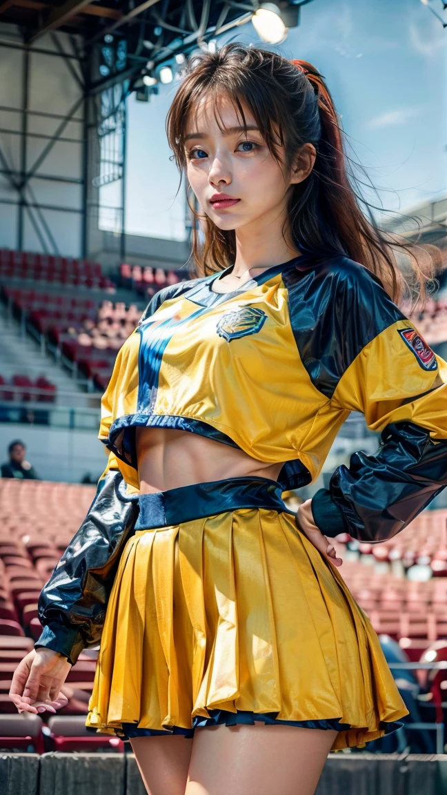 (18yo, young, cute:1.3), (japanese teen 1girl idol:1.2), ultra highres, real skin, Hyperrealism, glistening skin, professional photograph, (absurdres:1.4), 8K, (RAW photo:1.2), (extremely detailed clothing), (extremely detailed legs), best quality, ultra detailed, absolutely resolution, (face is shiny:0.8), (shiny skin:0.8), best hands, nice hands, perfect hands, BREAK、Black Hair、Long Hair、She rolls up her miniskirt to show her white panties、Vortes V