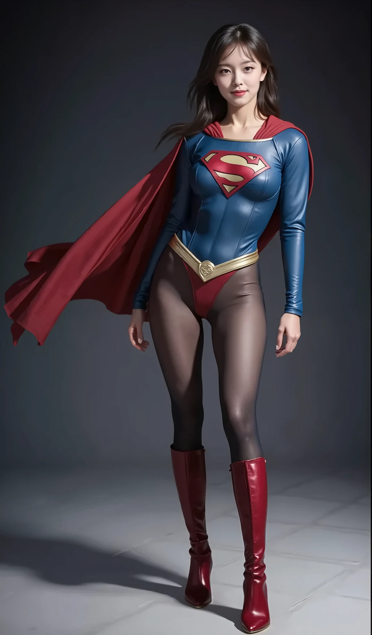 No background、(((Beautiful legs in black tights.)))、(((Legally express the beauty of your smile)))、((((Make the most of your original images)))、(((体にぴったりフィットするSupergirl Costume)))、(((Supergirl Costume)))、(((short and beautiful hair)))、(((suffering)))、(((Please wear black tights....、Wear red boots)))、((Best image quality、8k))、((Highest quality、8k、masterpiece:1.3))、(((Preserve background )))、Sharp focus:1.2、Beautiful woman with perfect figure:1.4、Slim Abs:1.2、Wet body:1.5、Highly detailed face and skin texture、8k