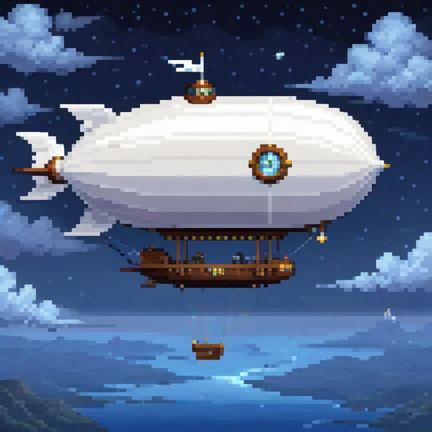 pixel art, sky, clouds