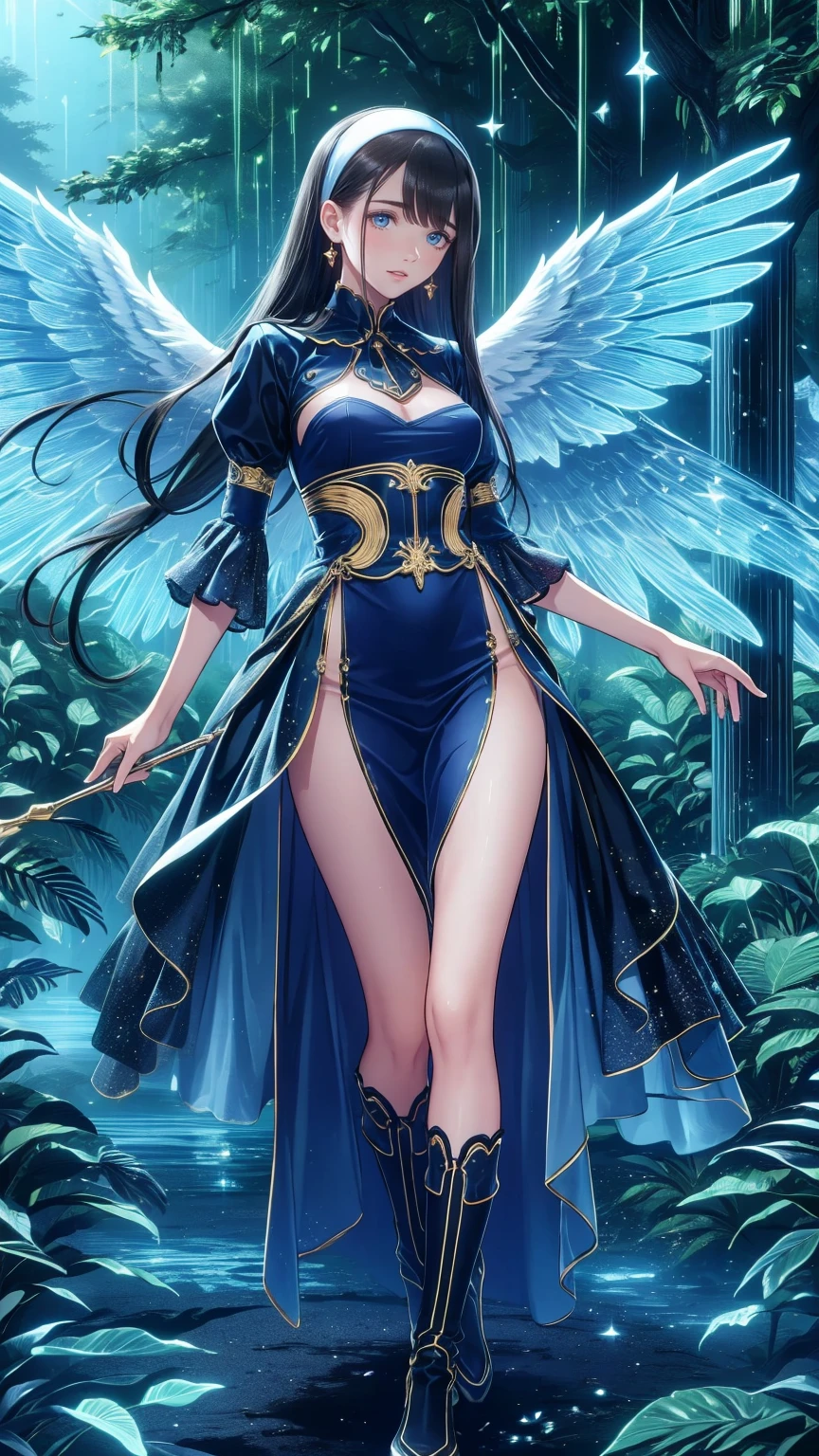  anime girl,  so pretty,  IDEAL ANATOMY ,  Long Hair Straight Very Long Hair,  smaller,  big eyes, Cheerful personality, Nice Makeup,  Angel Wings ,  Wings with Gold Dust Sparkling ,  Beautiful Scenery of Clouds ,   the sun is shining on a shining summer day  , forest, walk, smile, joy,   Soft and Pleasant Colors  ,  Details, Shadow Game,  Vegetation on Earth , Clear Masterpiece , score_9,  score_8_up,  score_7_up, Dramatic lighting,  high definition, High budget, Bokeh,  Synescope , Sulky, amazing, nice,  film grain , Rough,   Masterpiece  ,  top quality,   Perfect Anatomy , very aesthetic,  Official Art, 8k, Shine, The magic of painting, niceな色の影,  style , fantasy,