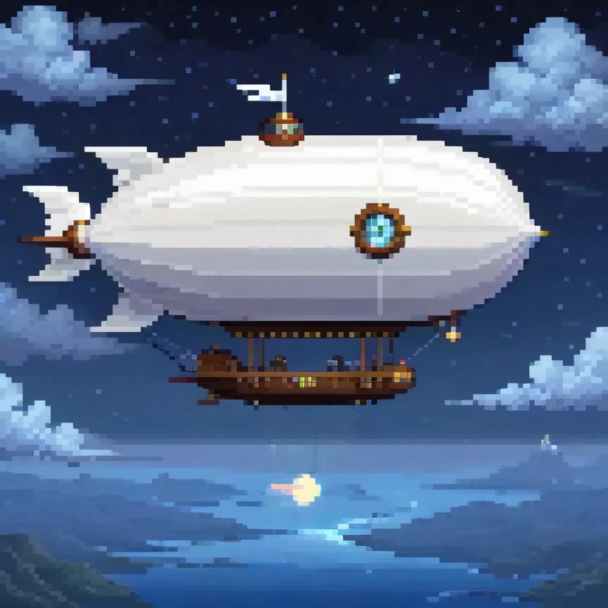 pixel art, clouds, sky