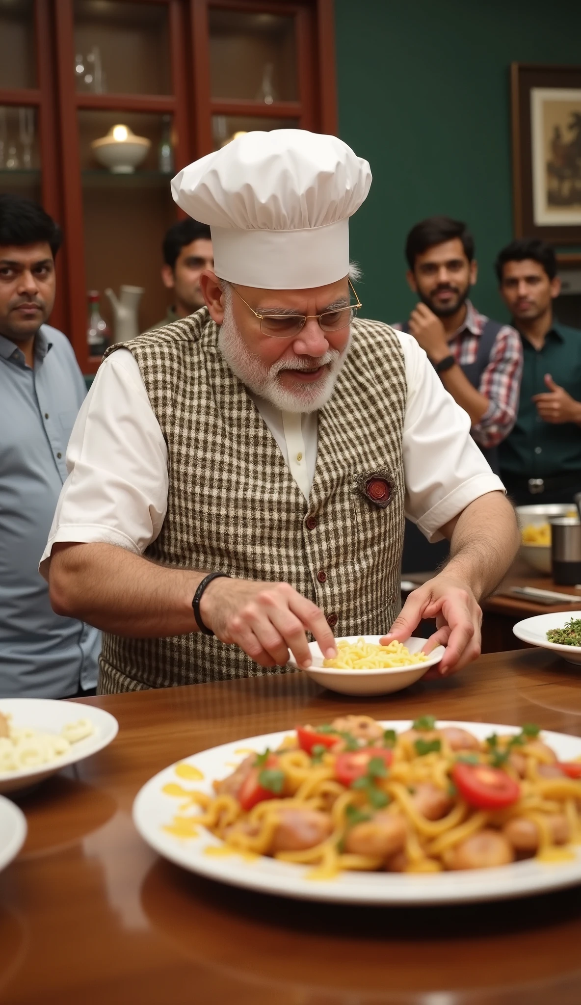 Narendra Modi eating Chicken Biryani