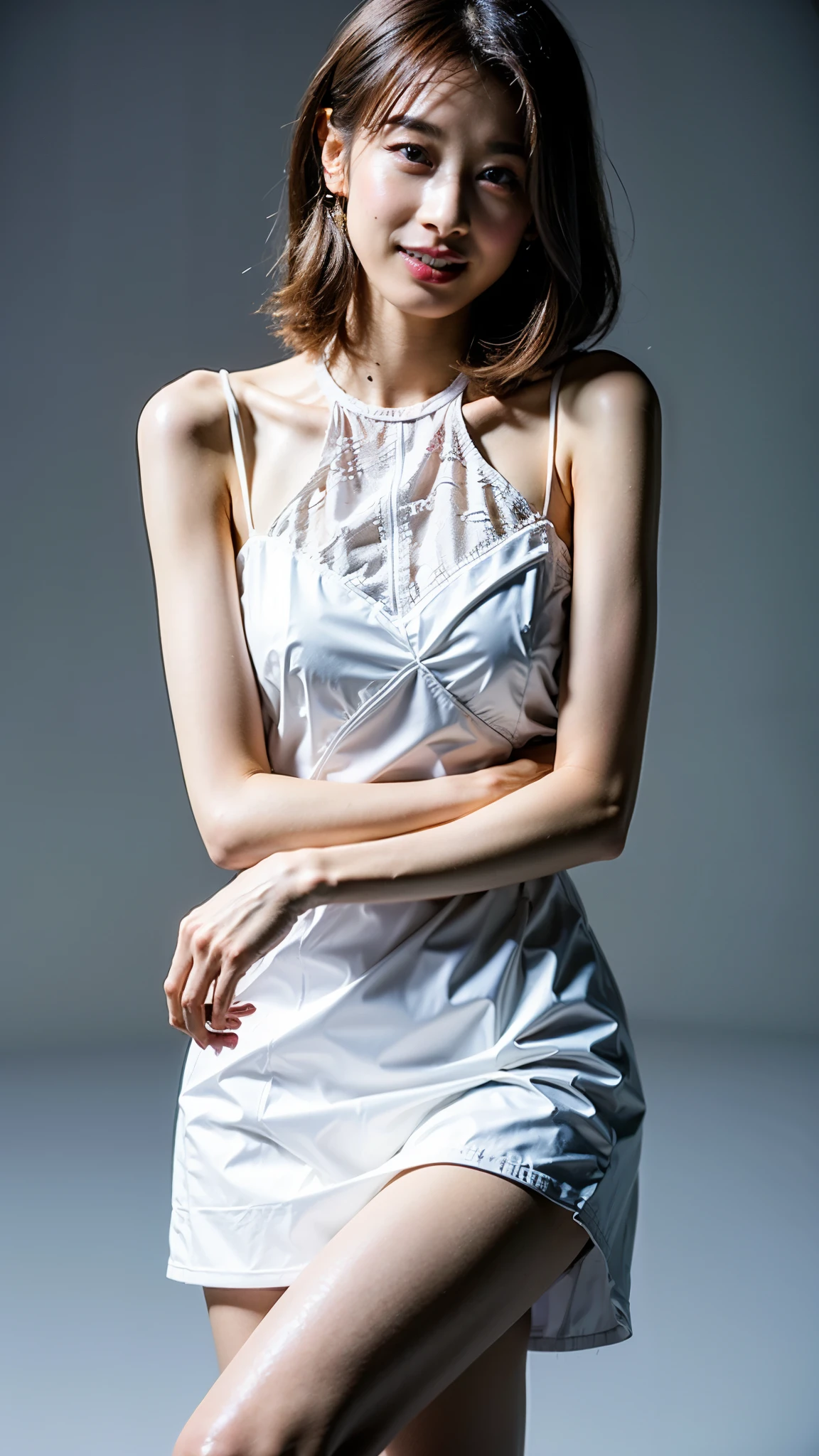 Araffe woman in a white dress posing for a picture - SeaArt AI