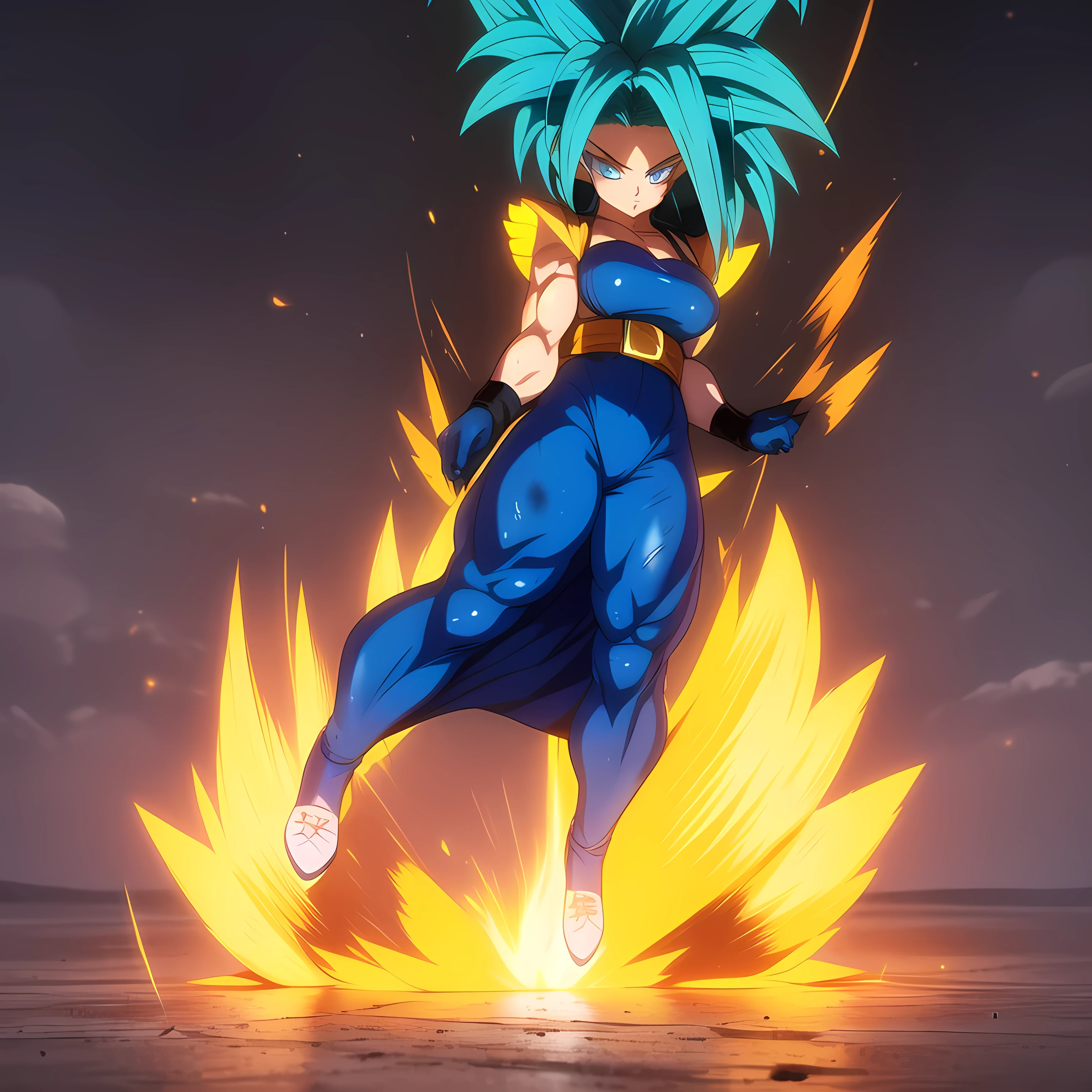 dbsuper style, 1
Girl, captain mizuki, green aura, super saiyan's aura, belt, pointed ears, elf ears, light-blue colored hair, huge hair, bruise, bruise on face, clenched hands, frown, gloves, blue eyes, grey gloves, serious, medium breasts, Aura around her, solo, high ponytail, mouth opened, furious, saiyan armor, armor,  powering up aura
, ((masterpiece)) 
