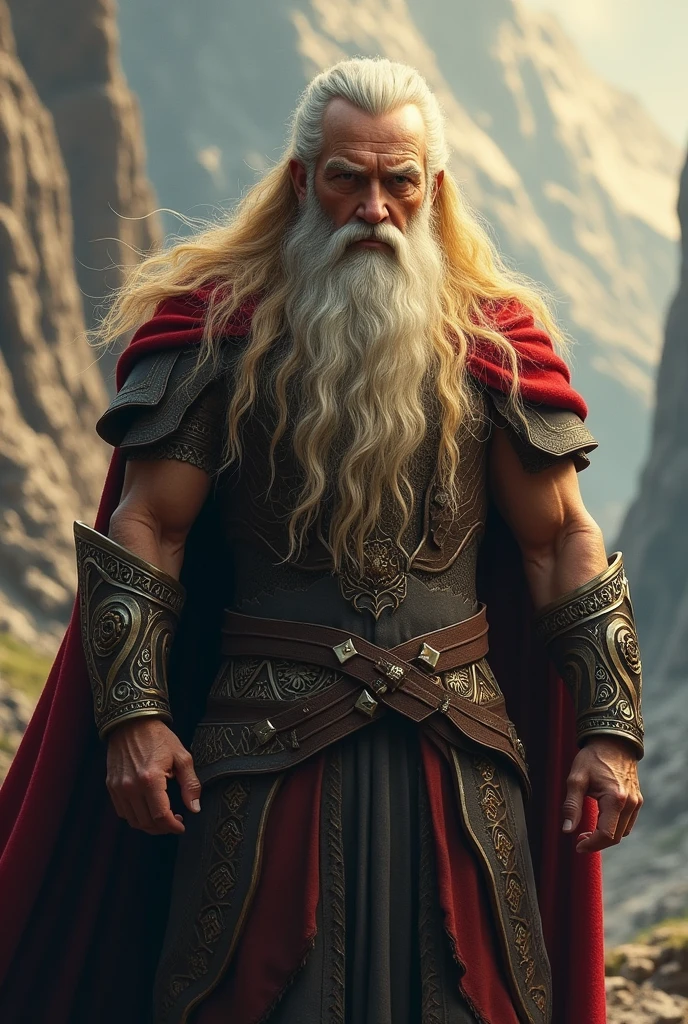 big muscled gandalf, weise, Magier, Hoher Kontrast, (natural skin structure, Hyperrealismus, Sanftes Licht, Scharf),topless
