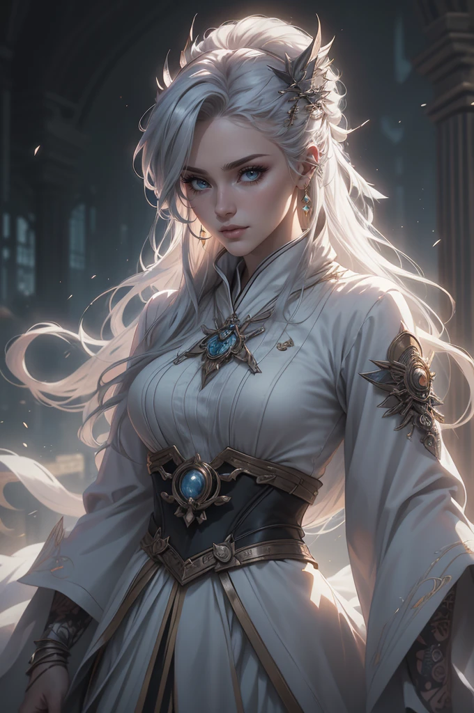  a close up of a woman in a white dress With long white hair ,  beautiful heavenly wizard ,  complete portrait of an elementalist , full body xianxia, heise jinyao, Onmyoji Detailed Art, Home of the art of G Liulian,  extremely detailed artegerm , by Yang J,  white-haired divinity , astral ethereal,  sacred fire spell art ,  pose, ( detailed skin:1.3), ( photorealistic :1.3),  costume, ( detailed skin:1.2), expressionless, 8K UHD,  dslr camera ,  soft lighting ,  high quality ,  movie grain,  Fujifilm XT3,  best quality ,  beautiful lighting ,(( higher quality )),( ultra high resolution ),(super detailed),( Detailed Description),((best CG)),(best work of art), super precision art , great drawing art ,( modern art with precise details :1.5), (1 woman:1.6), beautiful and well-outlined face :1.6,makeup:1.3,toned tummy:1.5,(( punk fashion portrayed in precise detail :1.5)),obra-prima Surrealista Surrealista onírica premiada obra extraordinária detalhada de chang kitchin vaporwave distópica extremamente detalhada futurista altamente detalhada iluminação cinematográfica de borda cinematográfica de cleveland ohio renderização de octano, 1 ,  detailed and beautiful eyes ,  beautiful and detailed lips ,  extremely detailed face and eyes ,  long lashes, intricate, hypnotic, captivating, Surreal, bizarro, Disturbing, ethereal,  melancholic nocturnal , Atmospheric,  Cinematic lighting ,  volumetric lighting ,  dramatic shadows , intricate details,  photorealistic , 8k,  best quality , hyper detailed,  sharp focus, physically based rendering, vibrant colors, vivid colors, watercolor illustration of a beautiful exquisite archer , (silhouette art: 1.3),  ready for action at sunrise ,  fantasy art , ),  sun rising behind the archer , ready to act, ultra feminine,  with long curved hair , Dynamic clothing , Intricate clothes, ,  pricked drawn on the cheek  ,  arrow ready to be shot , ( the arrowhead shines in the sun : 1
