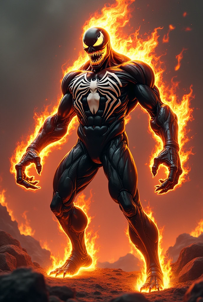 Venomとすーぱサイヤ人4Draw Son Goku's fusion。Venom4Against Goku6Draw it in the ratio of Let out your yellow fighting spirit!