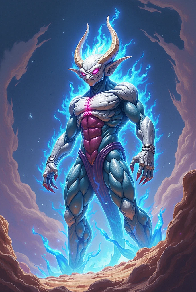 masterpiece, best quality, frieza, 1boy, clenched hands, earth (planet), full body, looking at viewer, male focus, tail, planet, red eyes, solo, space --auto --s2