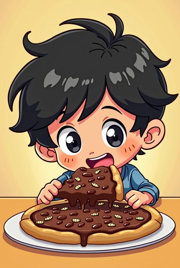 There was a little boy eating a piece of food on the street, author：Master of Han Chinese, yanjun cheng, author：Emma Andievska, kiddy big breasts, 2 years old, inspired by Xie Huan, fashion hair, boy has short black hair, author：David Ruby, ???, author：Tom Wenerstrand, author：Matteo Pérez