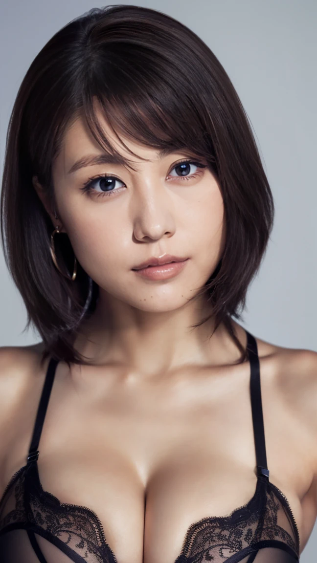 (8k, Realistic, RAW photo, best quality:1.4), Japanese, (female 1 person), (sexy lingerie:1.3), Facial beauty, (Realistic Faces), (Realistic eyes), beautiful eyes, (Realistic Skin), beautiful skin, (Big Breasts:1.6), ultra-high resolution, very detailed, Golden Ratio, Body Shots, Kasumi Arimura