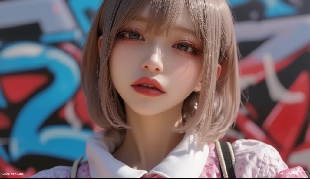 ((highest quality, 8k, masterpiece :1.3)), Sharp focus :1.2, Beautiful woman with perfect figure :1.4, Slim Abs :1.2, ((Layered Haircut, Big Breasts :1.2)), (Wet white button-up long shirt :1.1), (rain, street:1.2), Wet body :1.5, Highly detailed face and skin texture, Fine grain, double eyelid