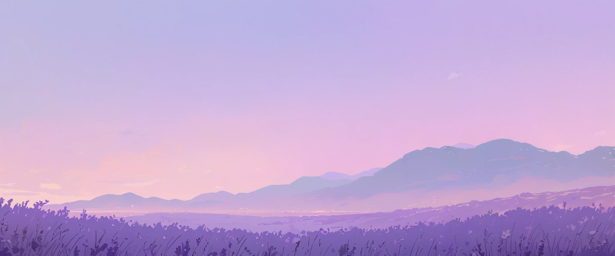 LAVENDER landscape , Pastel Purple Colors ,Ghibli ,Lofi ,cute ,landscape