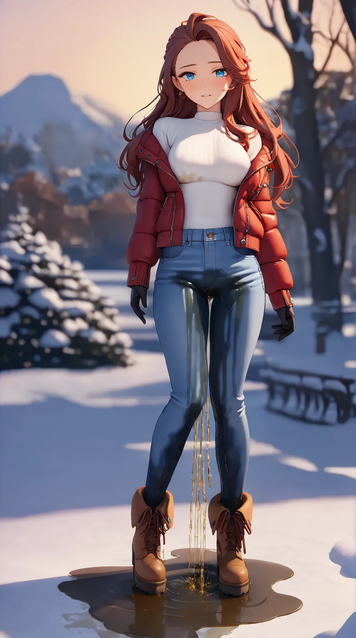 (full bodyesbian:1.5),(1girll:1.3),(view the viewer:1.4),(anatomy correct:1.3),(Sit in the snow:1.2),(A Snow pencil skirt:1.2),( Very thick lime pantyhose:1.3),( Girls pointed-toe thick heels :1.1),(Accurate and perfect face:1.3),hyper HD, Ray traching, reflective light, structurally correct, Award-Awarded, High detail, Fade shadow contrast, Face lighting ,Cinematic lighting, Masterpiece, super detailing, High quality, High detail, Best quality, 16k,High contrast,