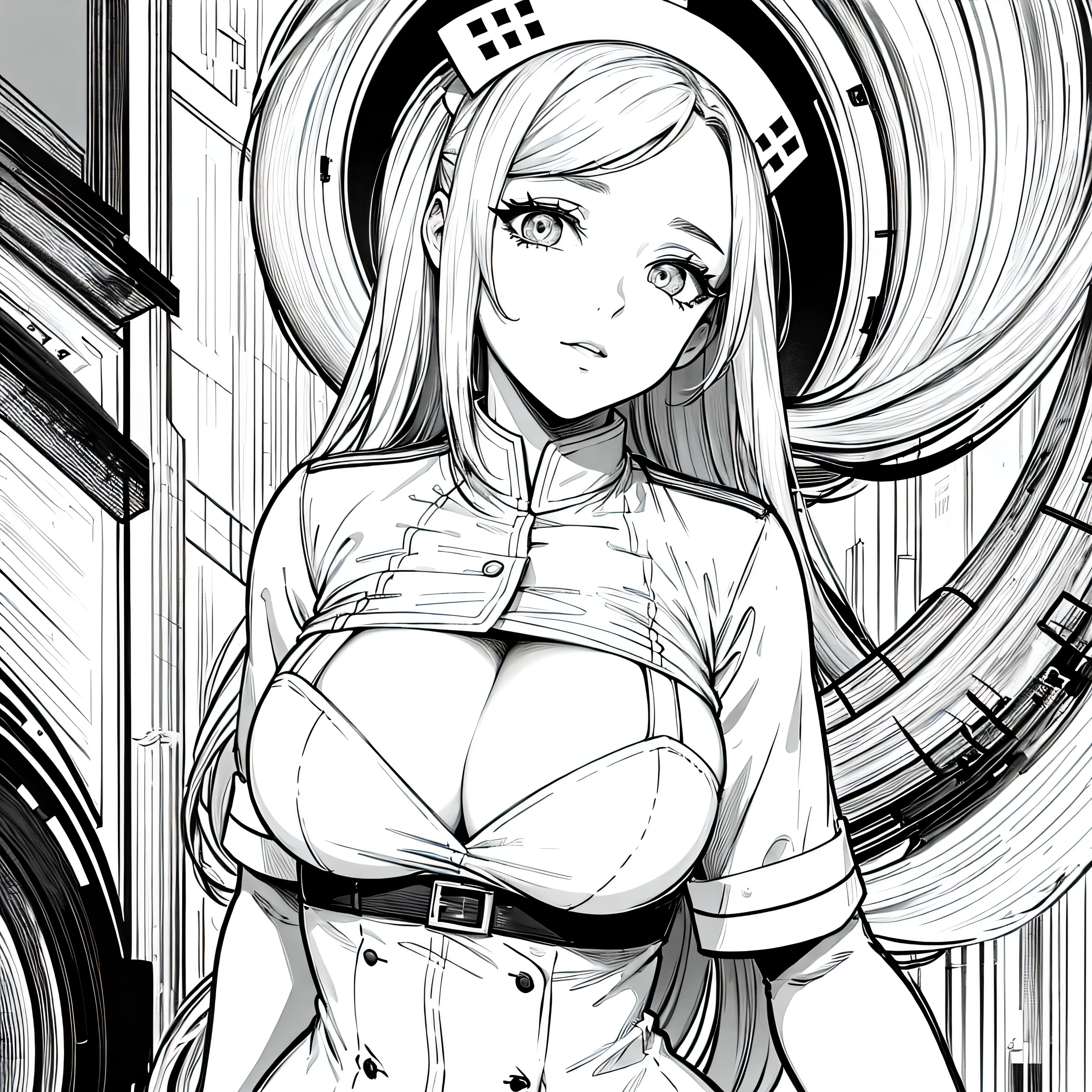 high quality, masterpiece, best quality, detailed background, intricate, saturated, official art,
1girl, Shintaro Kago, medium breasts, blank, cute, sci-fi
imageboard colors