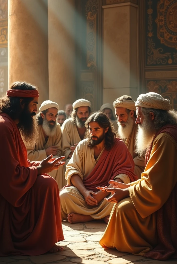 People from the Bible discussing the story of Job from the Bible
