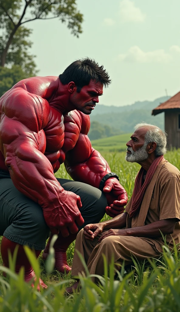 Mahatma Gandhi and Hulk stand at Goda