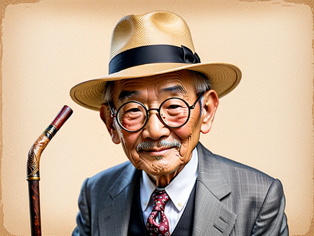 old japanese man, smoking cigar, smile, tokyo street, night, neon signs, dark theme, analog style, photo, photography, polaroid shot, vintage 1980, film shot,