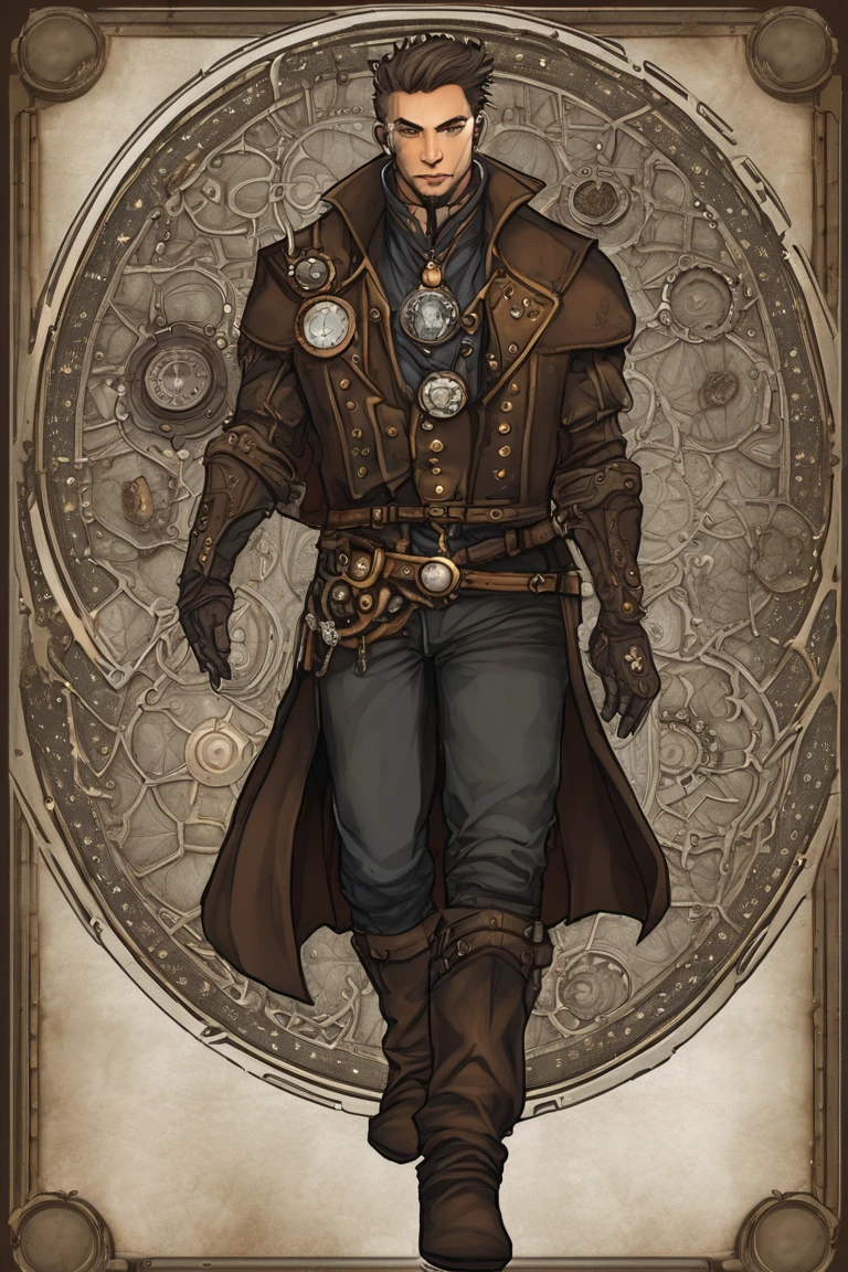 DND Race (Human) Male, Gears, steampunk, artificer class