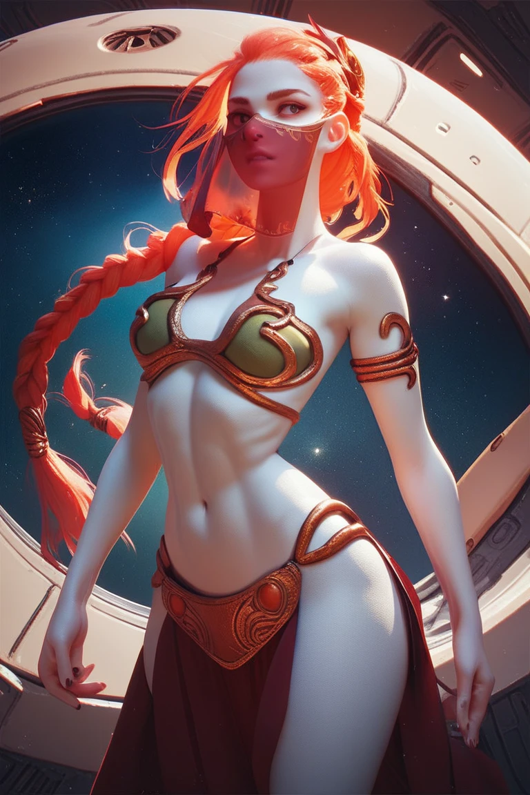 (Highly quality, masterpiece, detailed), cave scenario, (x shaped pasting stand), (hands up, spread hands, in stocks pose:1.4), 2girl, red hair, thorn bodysuit, sleeves, perfect face, big breasts, people watching, spread legs
