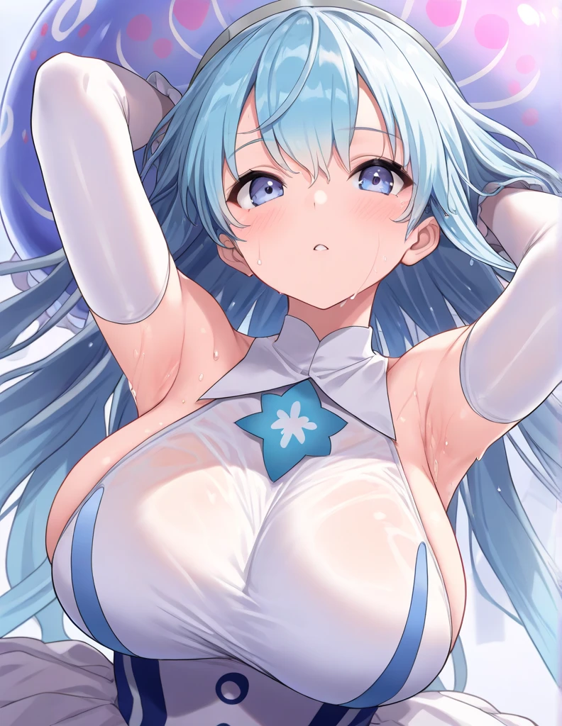 hatsune miku, aqua hair, twin talls, large breasts,, , empty eyes , large breasts, nipple, Running, , Heavy snowfall area, frozen   (Sweating profusely, Love juice, Wet Woman, female ejaculation) , crying mountain , solo, Smile Naked, crying, Peeing, lactation, projectile lactation