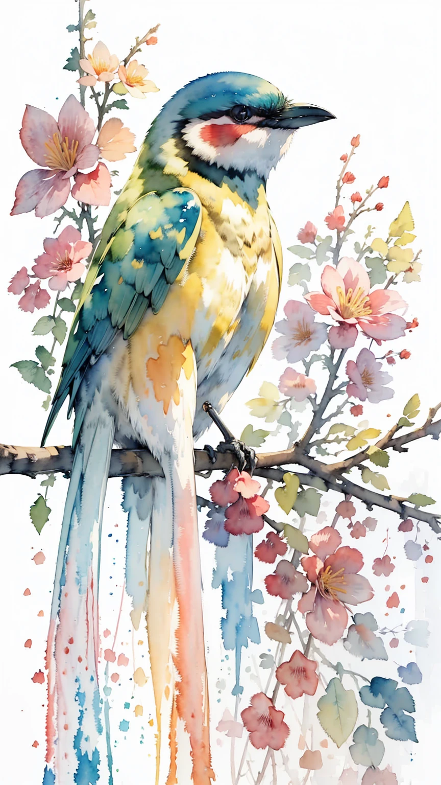 (  Masterpiece  :1.2,  top quality),( very detailed),(((watercolor))),8k, wallpaper,bee-eater