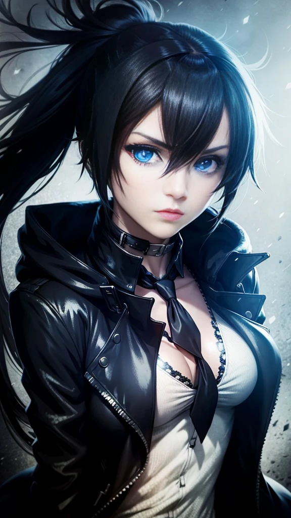 Black Rock Shooter, Trench Coat, Shirt, Blue Eyes, 