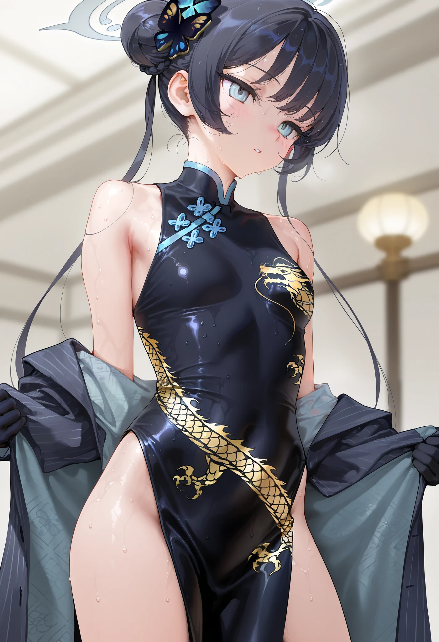 1girl, {{ kisaki (blue archive)}}, {{{Artist: minaba Hideo}}}, [Artist: Shirabi], [Artist: ame (uten cancel)], beitemian, 《 {{{ wet, sweat}}}, year 2023, cosplay, illustration, masterpiece, best quality, amazing quality, ultra-detailed, best detail, perfect anatomy, {{{{{realistic, photorealistic}}}}}, photo-referenced, oil painting (medium), impasto, highres, high definition, incredibly absurdres, very aesthetic, {{{amazing finished}}}