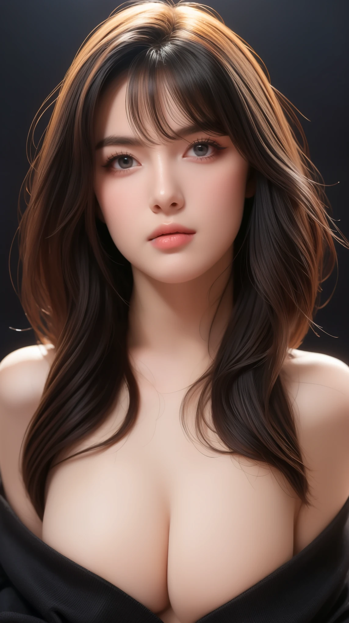 (best quality), (ultra-detailed), (llustration), (detailed light), (an extremely delicate and beautiful), 18ung girl, brown hair, brown eyes, model, nsfw,navel,naked,bare shoulders, bare chest, best quality, extremely detailed CG unified 8k wallpaper, High-definition raw color photos, professional photograpy, (((Bokeh))), depth of fields,