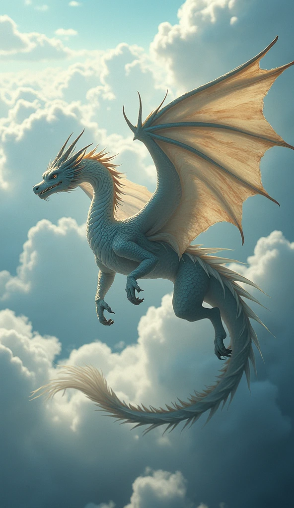 Giant White Heavenly Dragon Divine Without Legs