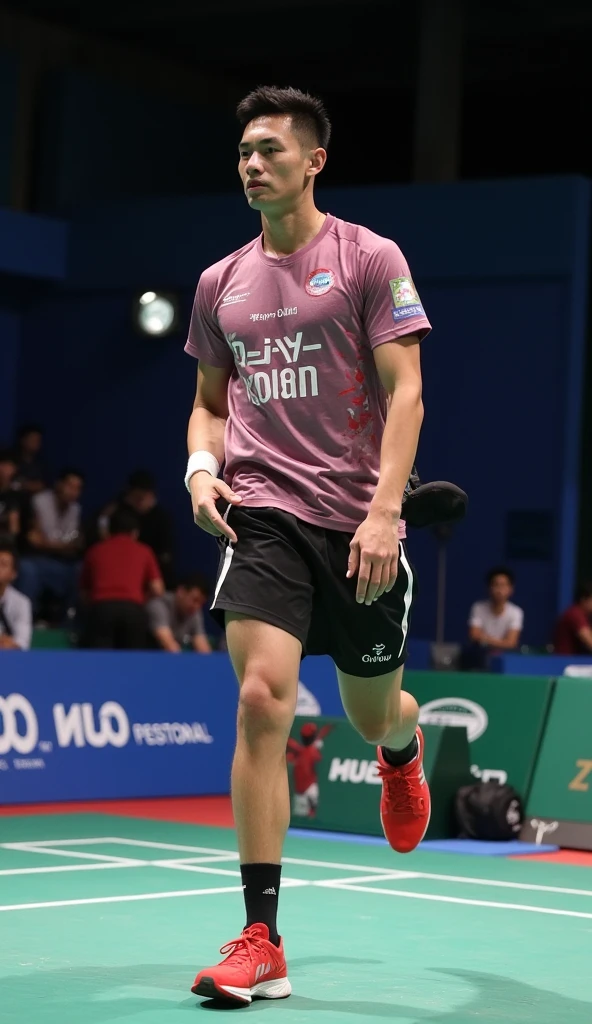 Zhang Jike takes off his socks