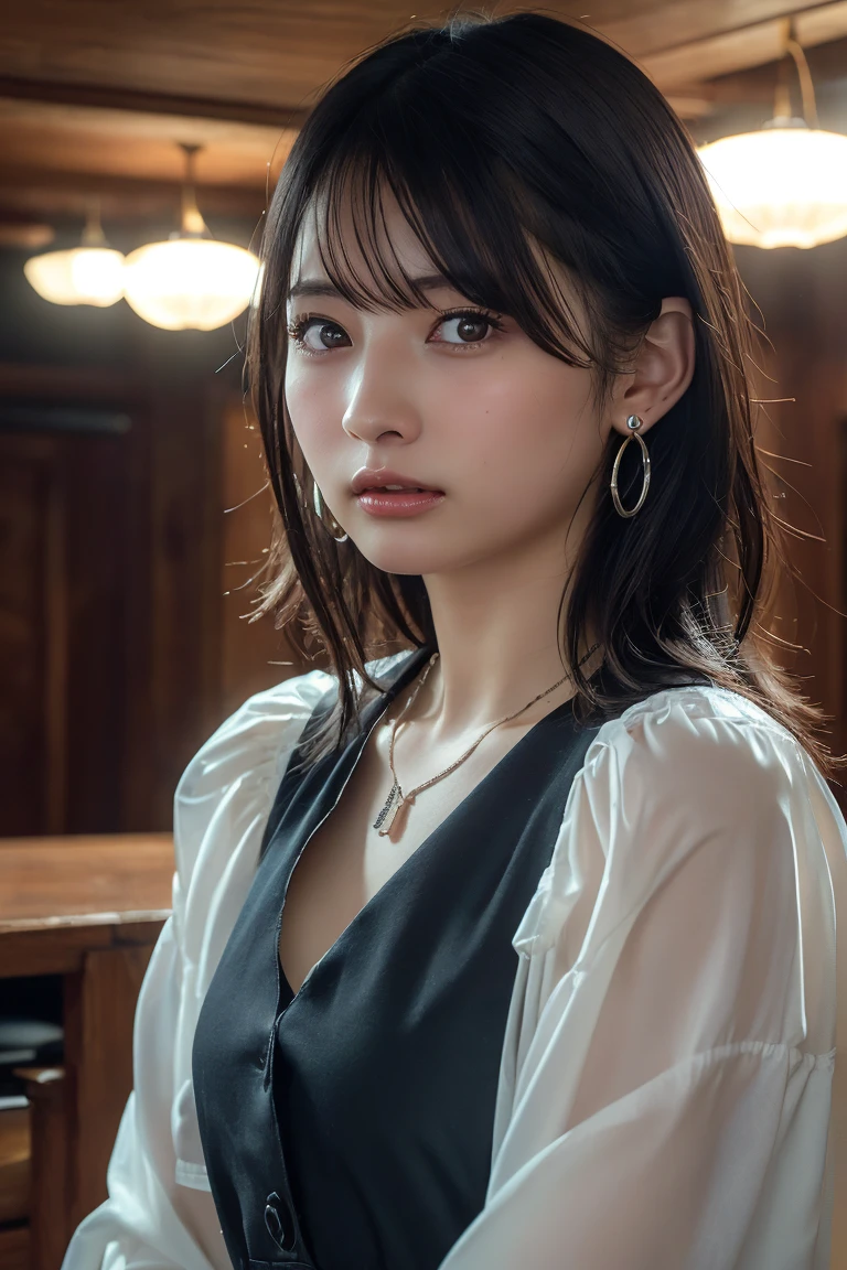 extra-detailed、Japanese、attractive beauty、seductive adult woman、pretty woman、piercing eyes、cool girl、wavy hair、swept bangs、Long Black and Gold Cheongsam、wide sleeves、Evil cadres、evil depravity、brainwash、mind control、lipstick、lip gloss、dark makeup、smirk、whisper in your ear、Evil expression、evil、hollow eyes,half-closed eyes、empty eyes、evil、church at night、vampire、succubus、vampire、Swear allegiance、sexy pose、bracelet