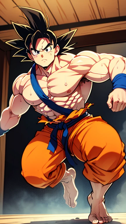 Son Goku,Huge erect penis､Well-trained muscles,Young boy,Drooling,(((Protruding veins in the body))),Bodybuilder-like muscles,Ejaculating penis,Sexy nipples,squat,Ejaculate a lot,Expressions of drowning in pleasure,2boy～4boy,Muscular thighs,Orgy,fuck,A face in pain and tears,Unfocused eyes,Harness,Gag,Black Mist,Upward Penis,Urinating,Black Aura,Professional animation quality,Pitchly shirt,Devil's Body,