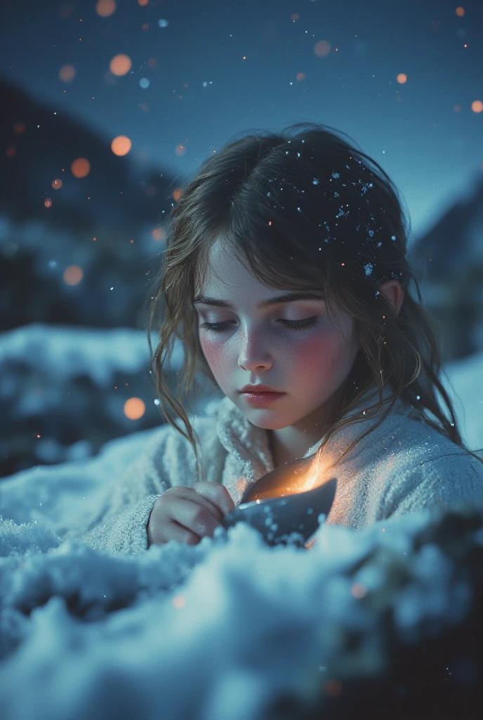 Stirring the snow with a spoon, It's a big night, Why don't you sleep, silly girl? Your neighbors, the polar bears, are asleep,
Sleep, too, little one.Perfect Composition, Beautiful Detailed Insanely Detailed Octane Render, Trending on Artstation, 8k Fine Art Photography, Photorealistic Concept Art, Software Natural Volume Cinematic Perfect Light, Chiaroscuro, Award Winning Photography, Masterpiece, Oil on Canvas, Raphael, Caravaggio, Greg Rutkowski, Beeple, Beksinski, Giger, Ultra HD, realistic, vibrant colors, high detail