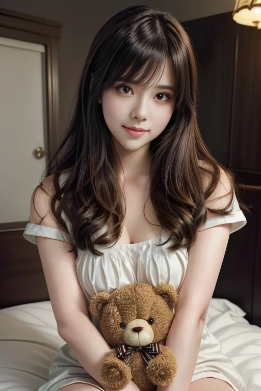  girl holding a teddy bear in her arms, cute girl, kawaii realistic portrait, visual of a cute girl, cute girl, cute girl portrait, makoto shinkai and artgerm, cute girl portraits, realistic girl artstyle, beautiful girl, realistic girl art style, ( girl), soft picture illustration, best girl, kneet sweeter, 