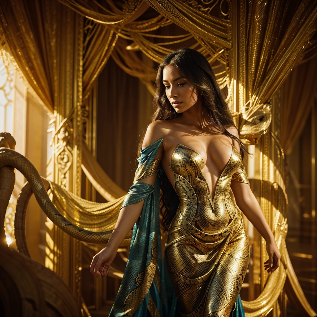 Arafed image of a woman in a science fiction scene, Android Jones e Chris Dyer, Retrato de Sofia Vergara, square enix cinematic art, imagem promocional do filme, Filmado em IMAX, Muspelheim, protagonista em primeiro plano, Paulo Atreides, imax render, feiticeira malvada, Ellora, Imax