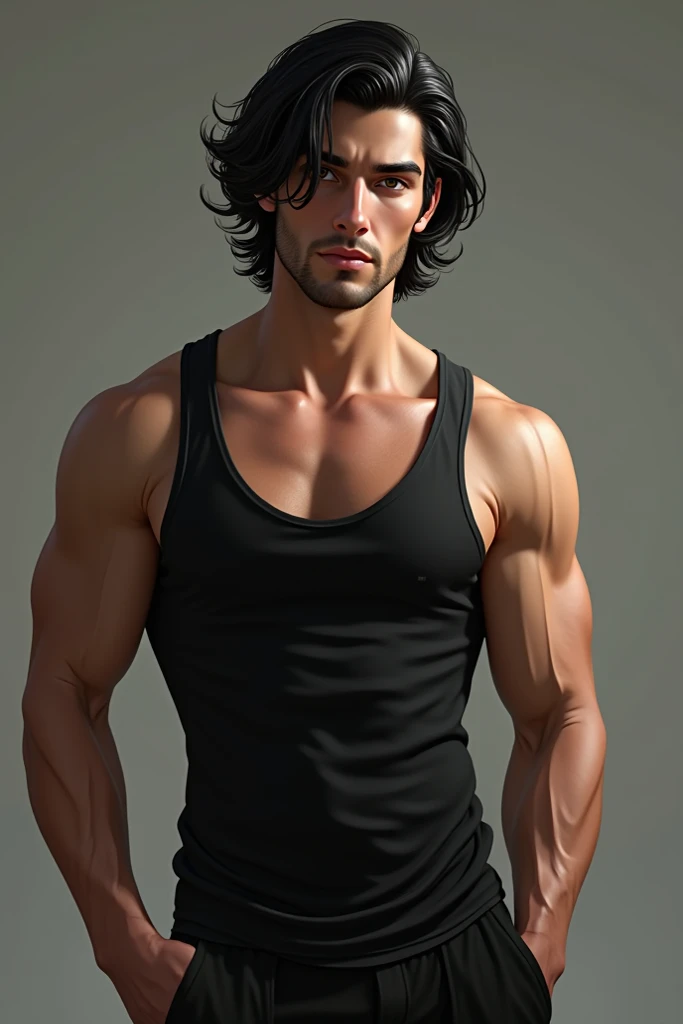 a 2 man who is part Phillipino, black, white, and Italian. he is 6'0 and well built. he has shoulder length black hair. 