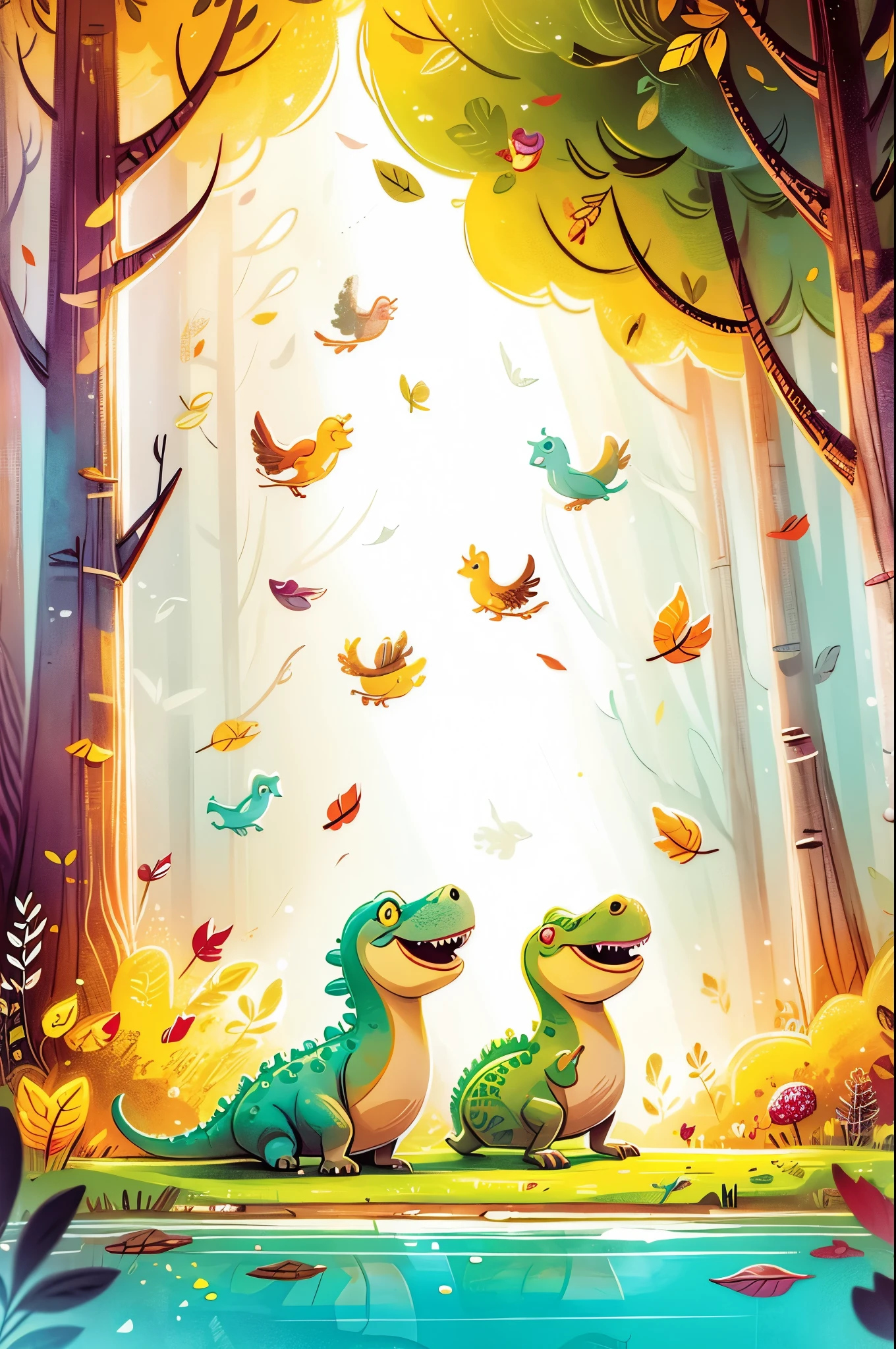 dinosaurs,  forest