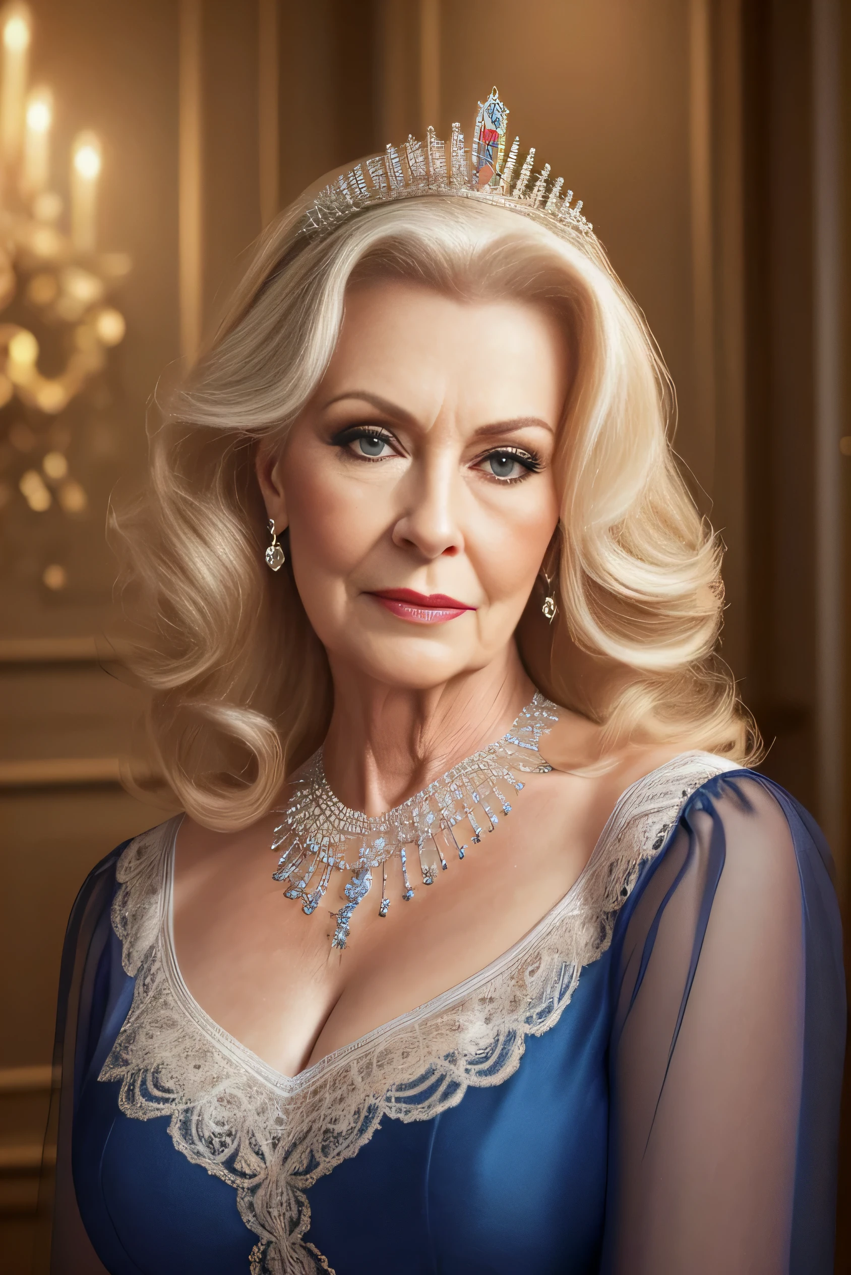 ( top quality,4K,8k, high definition , artwork:1.2), very detailed,( realistic ,photo realistic ,photo- realistic :1.37), Full body portrait, Hall for Mature Women Over 60々Barrel Madame, queen ,Dominant expression, ( Nancy Patricia D .............'Alexander Pelosi:1.1), Dignified People , Ample curves, セクシー lingerie,Wrinkled face, lingerie, shorthair, Intense aura, Sublime Dominance, Sexy lingerie, lingerie in different colors, In the bedroom, in the garden, Clear lingerie, panties that show my pubic hair in my crotch, Makes Bras Visible , good, I' I'm looking forward to it , Show me your ass from behind
