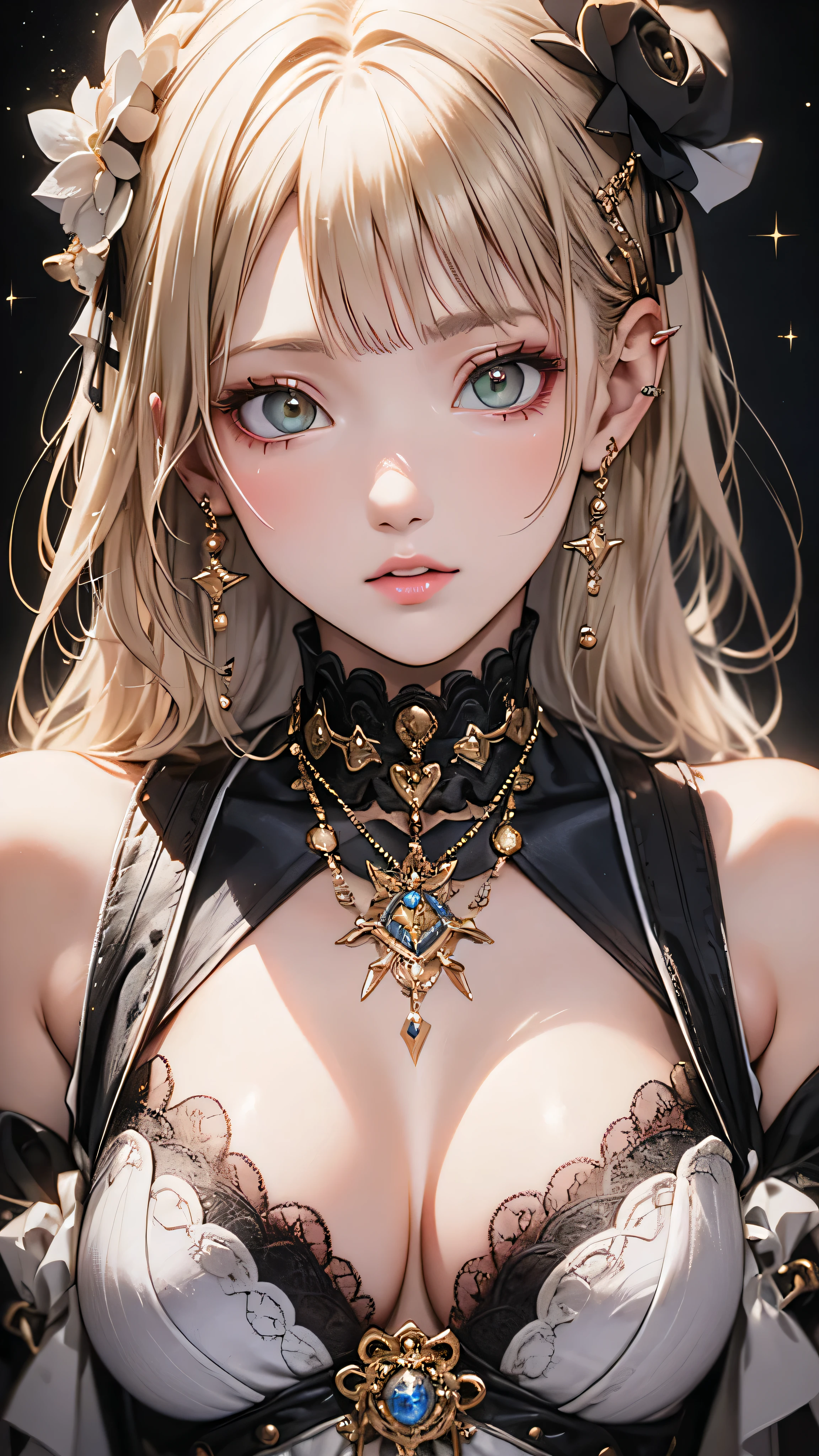 Immerse yourself in the elegance and sophistication of this beautiful blonde with captivating sparkling green eyes.. Utilizing 3D technology and Octane rendering at 8K resolution、Her detailed face is rendered in a hyper-realistic way。. Exquisite sharp details and smooth rendering style, Combined with film studio lighting, It will make this work of art a true masterpiece.. We hope ArtStation will become a trendsetter in the digital art community.、Get ready to turn heads.