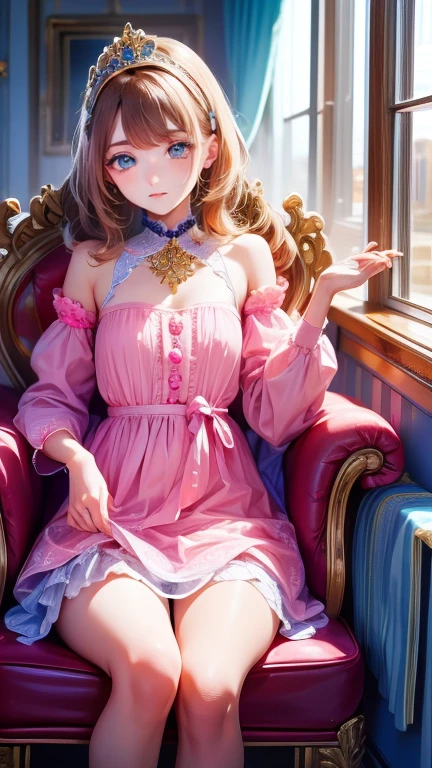 (((Look here and smile)))、18year old、(Previous Focus)、Portrait of a woman、Fantasy Art、photoRealstic、Dynamic lighting、art stations、poster for、Volume Lighting、Very cute face、、Award-winning、(Bright clothing:1.4)、