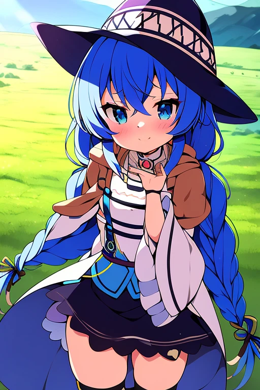 Roxy Migurdia, mushoku tensei, long blue hair,  blue eyes,