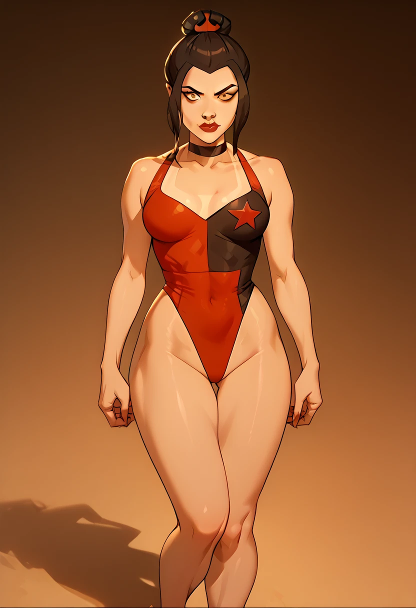 sexy pantyhose, muscular, karate, concentrated, ring fighter, dark hair, dark eyes, leotard