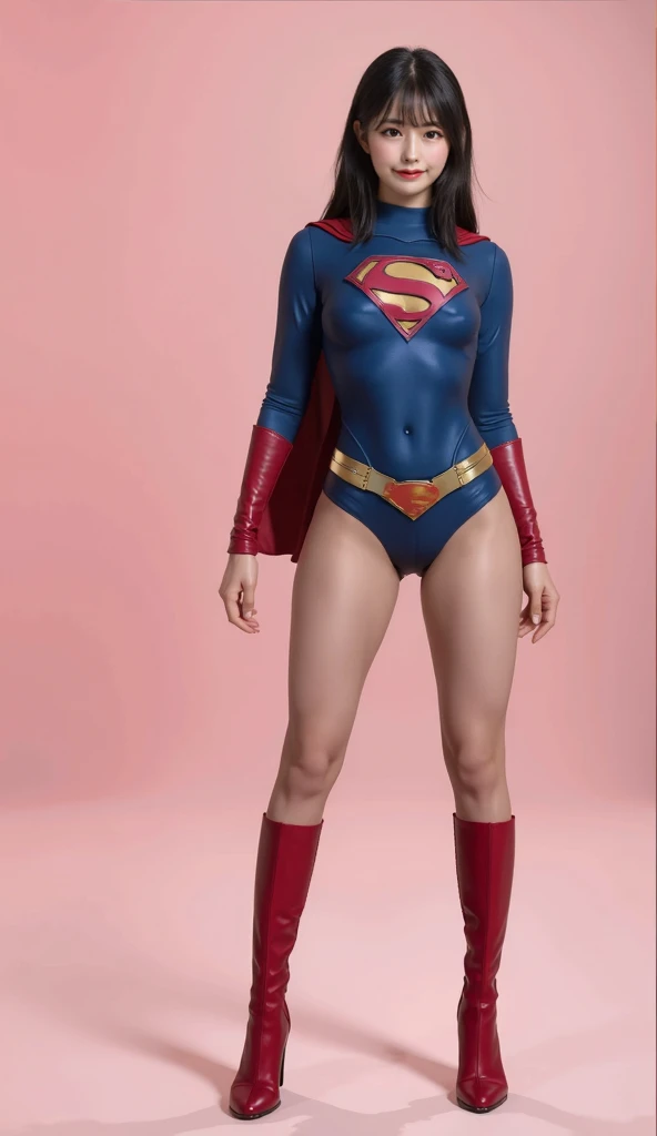 No background、(((Beautiful legs in black tights.)))、(((Legally express the beauty of your smile)))、((((Make the most of your original images)))、(((体にぴったりフィットするSupergirl Costume)))、(((Supergirl Costume)))、(((short and beautiful hair)))、(((suffering)))、(((Please wear black tights....、Wear red boots)))、((Best image quality、8k))、((Highest quality、8k、masterpiece:1.3))、(((Preserve background )))、Sharp focus:1.2、Beautiful woman with perfect figure:1.4、Slim Abs:1.2、Wet body:1.5、Highly detailed face and skin texture、8k