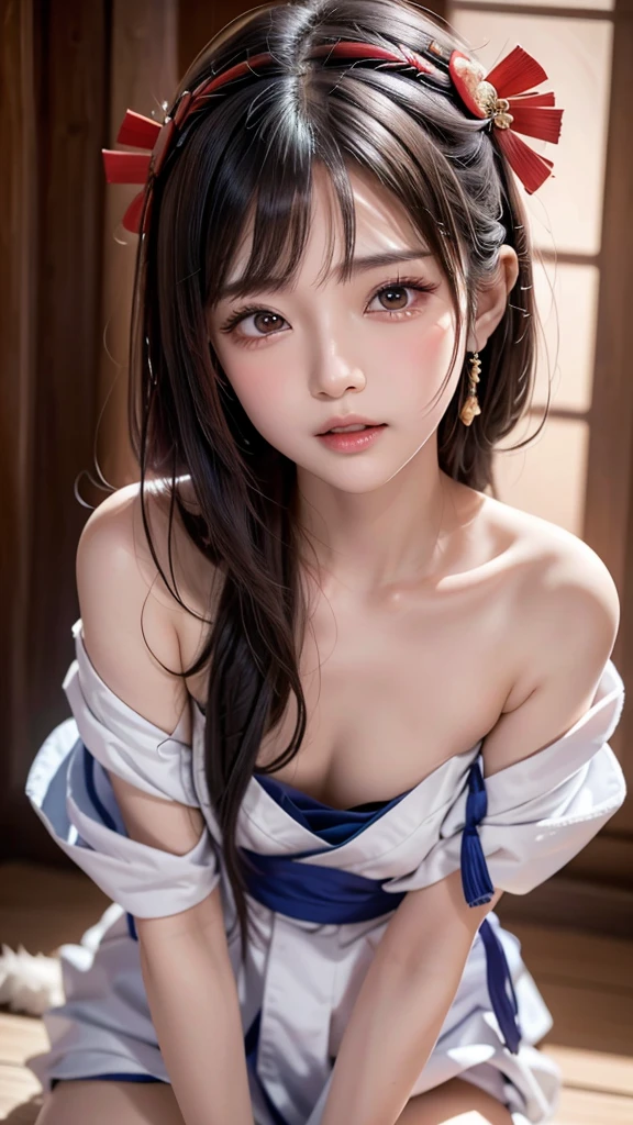 ((highest quality, 8k, table top:1.3)), 1 girl, The beauty of slim abs:1.3, (casual hairstyles, big breasts without leakage: 1.2), dress: 1.1, super detailed face, delicate eyes, double eyelid, Shyness, dynamic pose, smile, Anime girl with gray brown hair and blue eyes holds a fan。, , The feminization of the key art of Xart Krenz, onmyoji detailed art, Portrait Onmyoji, detailed digital anime art, High-definition official artwork, detailed anime art, anime female hero portrait, Onmyoji